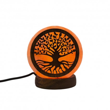 Lámpara de Sal de Himalaya Arbol de la Vida USB