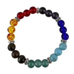 Pulsera Elástica 7 Chakras Separados por Charms