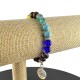 Pulsera Elástica Turmalina 7 Chakras con charm arbol de la vida 6 mm
