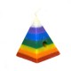 Vela artesanal Piramide de Deseos 7 colores 10 x 13 cm