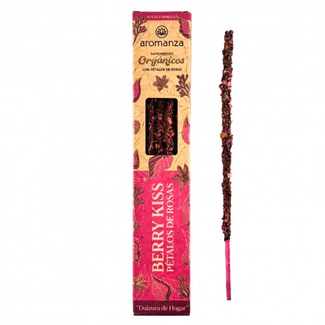 Incienso Orgánico Berry Kiss Pétalos de Rosa Sahumerio Aromanza