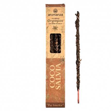 Incienso Orgánico Coco Salvia Sahumerio Aromanza