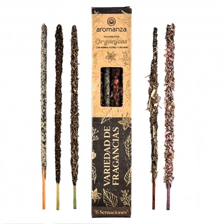 Incienso Orgánico Variedad de Fragancias Sahumerio Aromanza