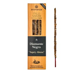 Incienso Artesanal Diamante Negro con Madera de Palo Santo - Palo Santo Buena Onda Aromanza