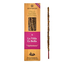 Incienso Artesanal La Vida Es Bella con Madera de Palo Santo - Palo Santo Buena Onda Aromanza