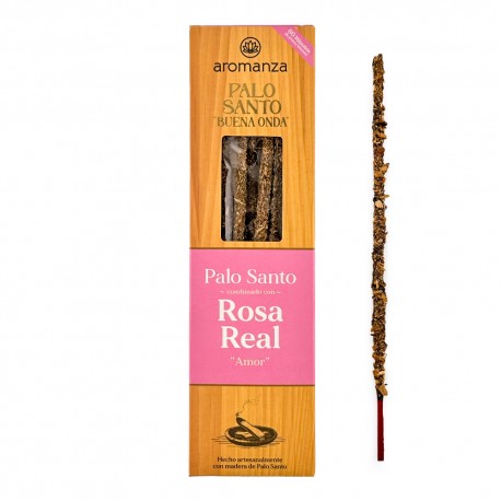 Incienso Artesanal Rosa Real con Madera de Palo Santo - Palo Santo Buena Onda Aromanza