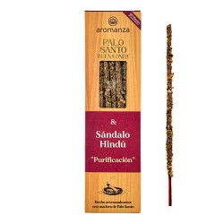Incienso Artesanal Sandalo Hindú con Madera de Palo Santo - Palo Santo Buena Onda Aromanza