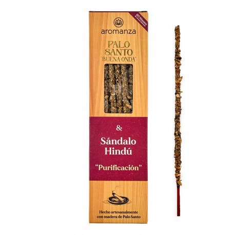 Incienso Artesanal Sandalo Hindú con Madera de Palo Santo - Palo Santo Buena Onda Aromanza