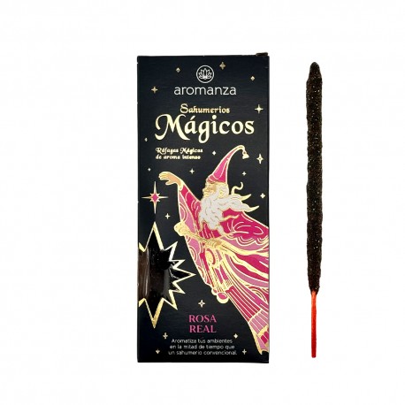 Sahumerios Mágicos Rosa Real - Ráfagas Mágicas de Aroma Intenso 10 Varillas Aromanza