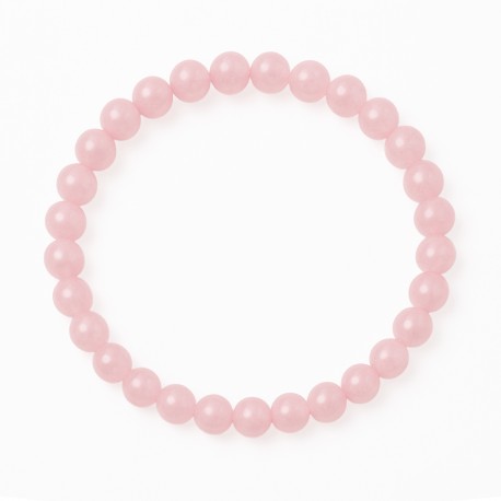 Pulsera Elástica Cuarzo Rosa 6 mm