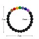 Pulsera Elástica Obsidiana 7 Chakras 8 mm