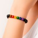 Pulsera Elástica Obsidiana 7 Chakras 8 mm