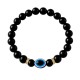 Pulsera Elástica Obsidiana con Ojo Turco 8 mm