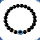 Pulsera Elástica Obsidiana con Ojo Turco 8 mm