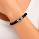 Pulsera Elástica Obsidiana con Ojo Turco 8 mm