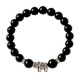 Pulsera Elástica Obsidiana con Elefante 8 mm