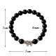 Pulsera Elástica Obsidiana con Elefante 8 mm
