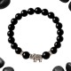 Pulsera Elástica Obsidiana con Elefante 8 mm