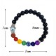 Pulsera Elástica Obsidiana con Mano de Fátima 8 mm