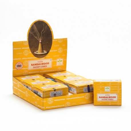 Conos Satya Sandalwood| 12 cajetillas de 12 conos cada una