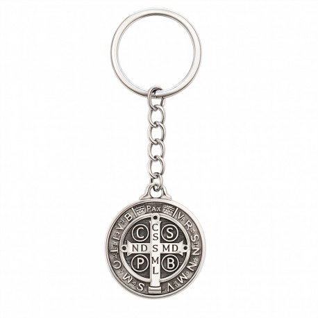 Llavero de Acero San Benito – Protección y Bendición