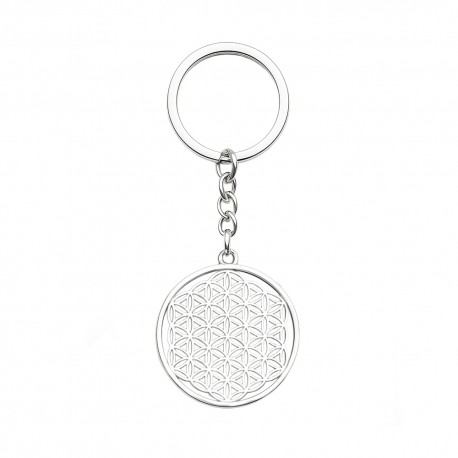Llavero de Acero Inoxidable Flor de la Vida – Armonía y Conexión