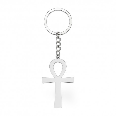 Llavero de Acero Inoxidable Cruz de Ankh – Vitalidad y Continuidad