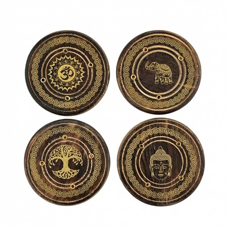 Porta Inciensos Redondo de Madera Artesana Pequeño