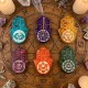 Porta Inciensos Mano de Piedra de los 7 Chakras Pequeña