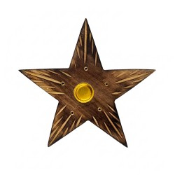 Porta Inciensos de Madera Artesana Forma Estrella 5 puntas Grande