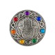 Plato Porta Inciensos de Metal Mano de Fátima 7 chakras