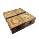 Caja Cuadrada de Madera Artesana con Símbolos Espirituales