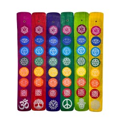 Tablilla Porta Inciensos de colores de 7 Chakras