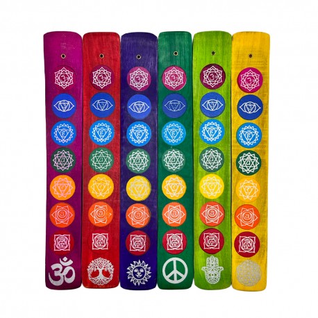 Tablilla Porta Inciensos de colores de 7 Chakras
