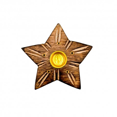 Quemador de Madera para Conos y Varillas con Forma de Estrella Pequeña