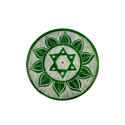 Plato Porta Inciensos de Piedra Verde Estrella de David