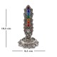 Porta Inciensos de Aluminio Vertical Buda con 7 Chakras Plateado