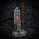 Porta Inciensos de Aluminio Vertical Buda con 7 Chakras Plateado