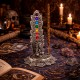Porta Inciensos de Aluminio Vertical Buda con 7 Chakras Plateado