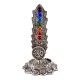 Porta Inciensos de Aluminio Vertical OM con 7 Chakras Plateado