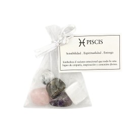 Pack de Minerales PISCIS | Horóscopo con Piedras Naturales Canto Rodado | Sensibilidad, Espiritualidad y Entrega