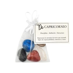 Pack de Minerales CAPRICORNIO | Horóscopo con Piedras Naturales Canto Rodado | Disciplina, Ambición y Estructura