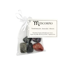 Pack de Minerales ESCORPIO | Horóscopo con Piedras Naturales Canto Rodado | Transformación, Intensidad y Misterio