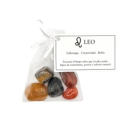Pack de Minerales LEO | Horóscopo con Piedras Naturales Canto Rodado | Liderazgo, Creatividad y Brillo
