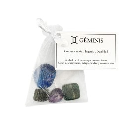 Pack de Minerales GÉMINIS | Horóscopo con Piedras Naturales Canto Rodado | Comunicación, Ingenio y Dualidad