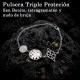 Pulsera Triple Protección de Acero Inoxidable | San Benito, Nudo de Bruja y Tetragrámaton