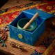 Cuenco Tibetano Azul Oscuro Chakra Tercer Ojo con Mazo y Cojín