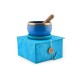 Cuenco Tibetano Azul Claro Chakra Garganta con Mazo y Cojín