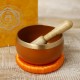 Cuenco Tibetano Naranja Chakra Sacro con Mazo y Cojín
