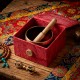 Cuenco Tibetano Rojo Chakra Raíz con Mazo y Cojín